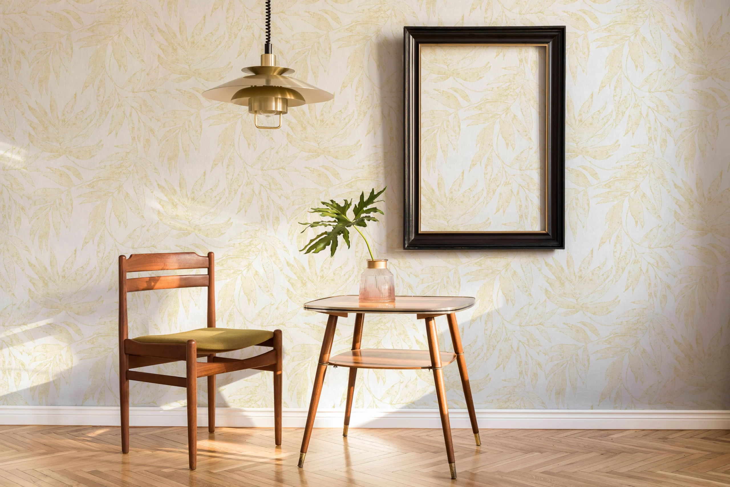 Gold Embossed Wallpaper – Natural Elegance (24208-3)